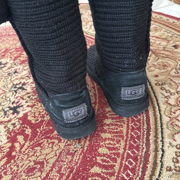 UGG Women's Black Knit Button Boots - Picture 9 of 17